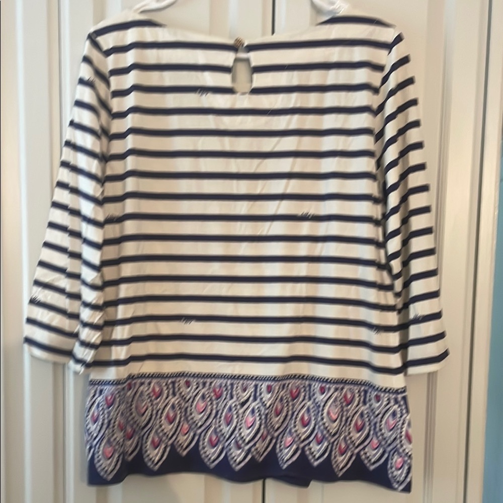 Navy and White Striped Women's Top - Picture 8 of 8